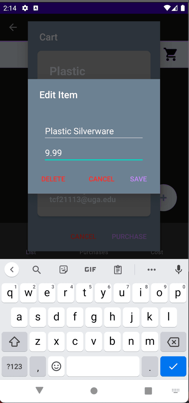 Roomate Shopping App